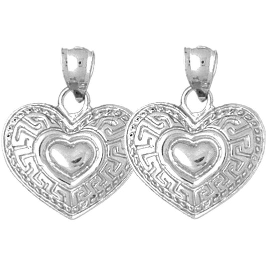 Sterling Silver 23mm Heart Earrings