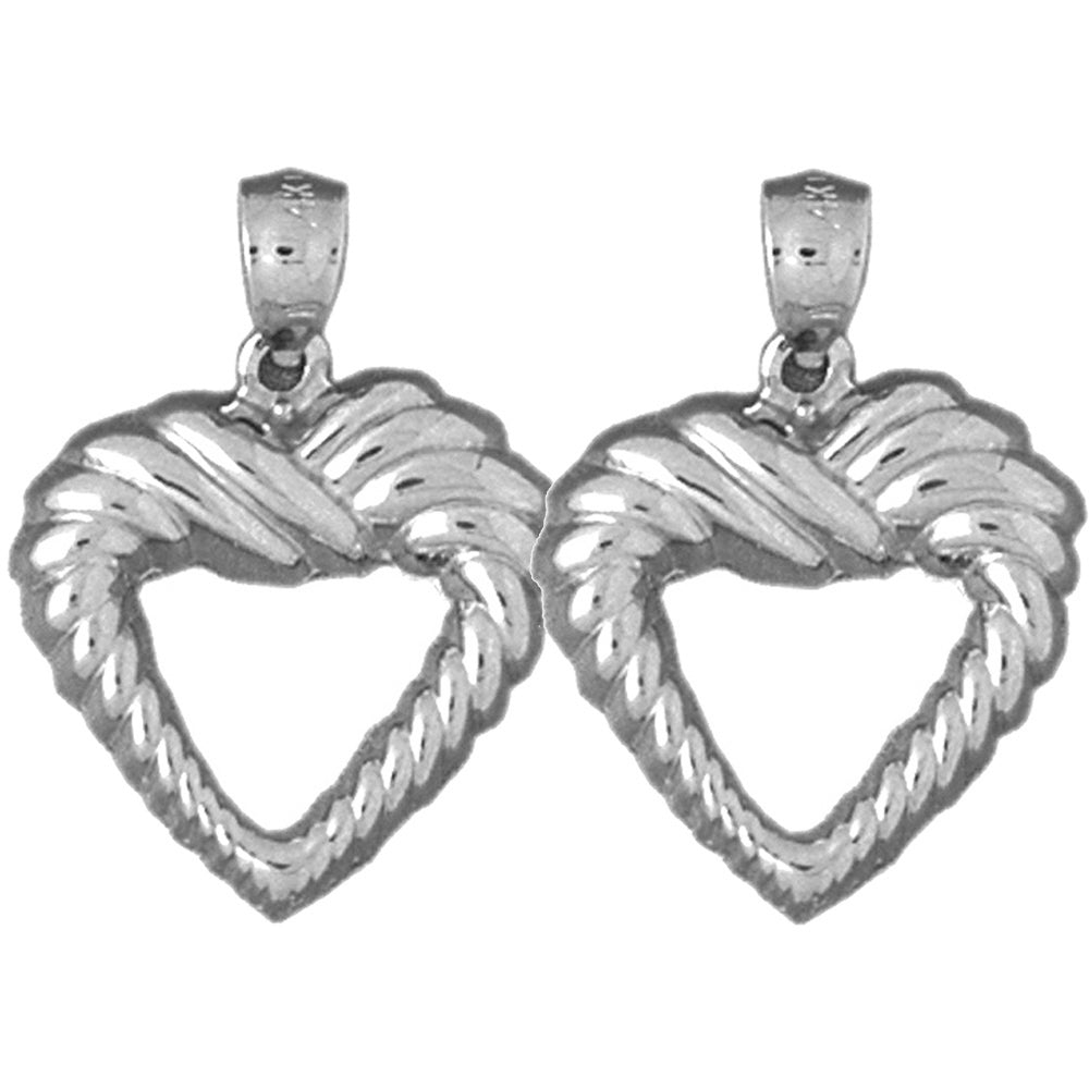 Sterling Silver 25mm Heart Earrings