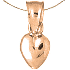 14K or 18K Gold 3D Heart Pendant