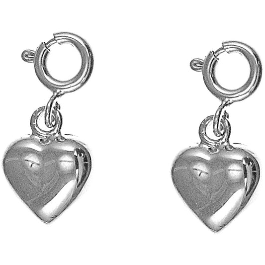 Sterling Silver 15mm Heart Earrings