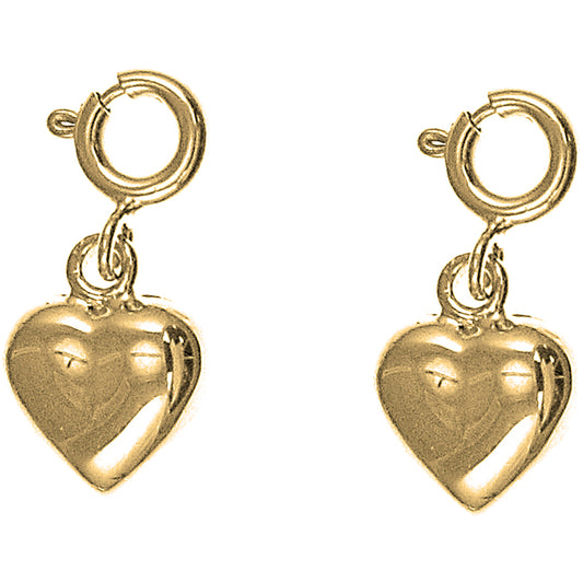 Yellow Gold-plated Silver 15mm Heart Earrings