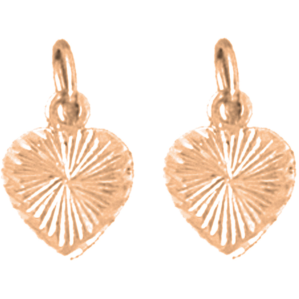 14K or 18K Gold 14mm Heart Earrings