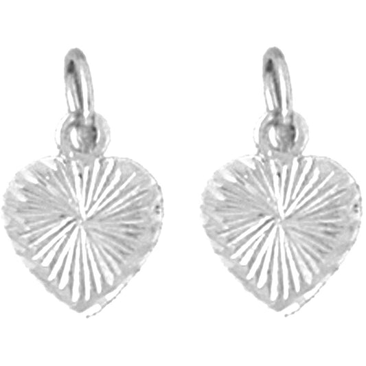 Sterling Silver 14mm Heart Earrings
