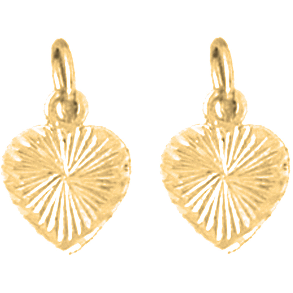 Yellow Gold-plated Silver 14mm Heart Earrings