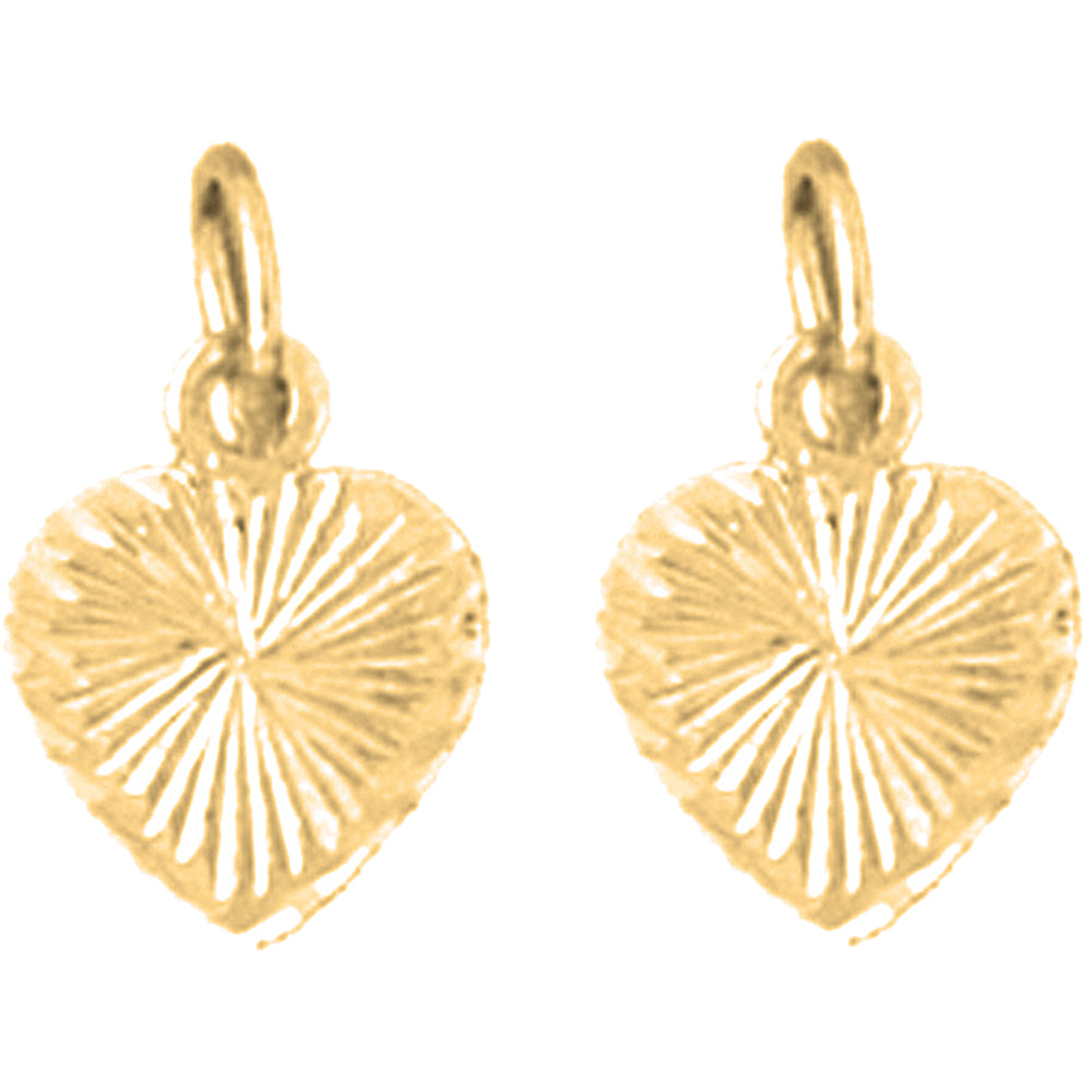 14K or 18K Gold 14mm Heart Earrings