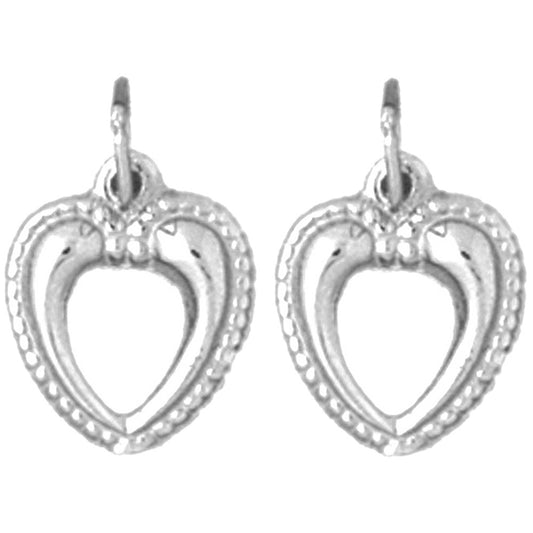 Sterling Silver 21mm Heart Earrings