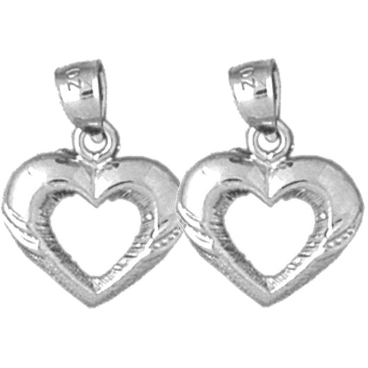 Sterling Silver 17mm Heart Earrings