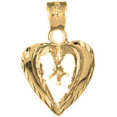 14K or 18K Gold Heart With Mounting Pendant