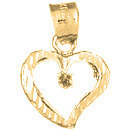 14K or 18K Gold Heart With Mounting Pendant