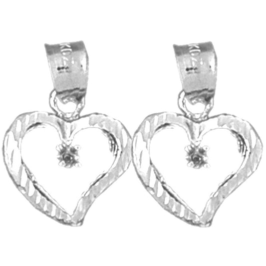Sterling Silver 21mm Heart With Mounting Earrings