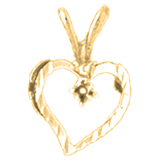 14K or 18K Gold Heart With Mounting Pendant