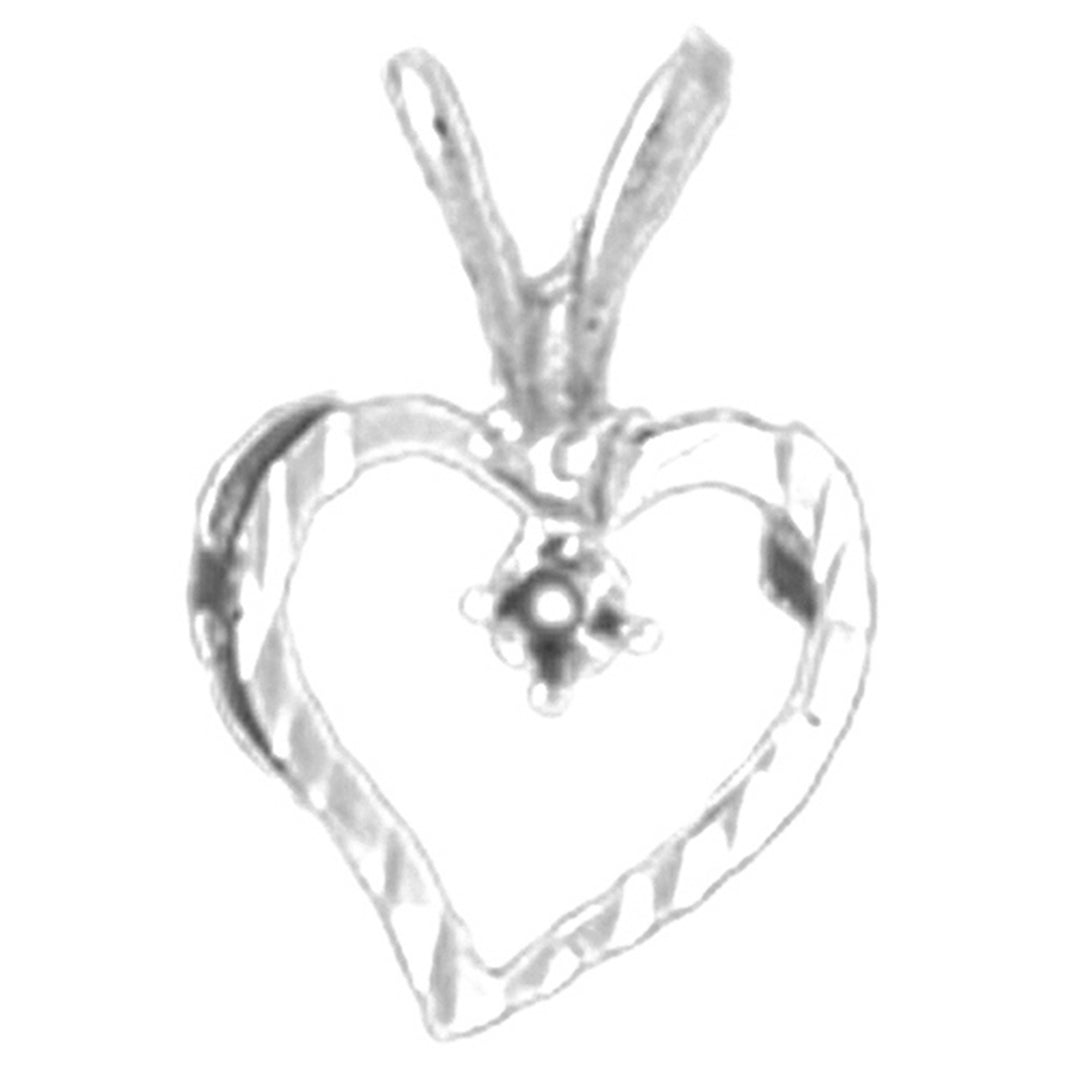 14K or 18K Gold Heart With Mounting Pendant