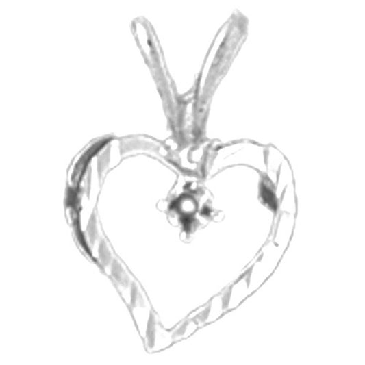 14K or 18K Gold Heart With Mounting Pendant