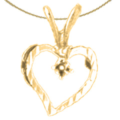 14K or 18K Gold Heart With Mounting Pendant