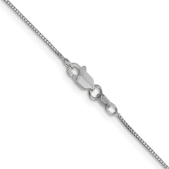14K White Gold .7mm Box with Lobster Clasp Chain