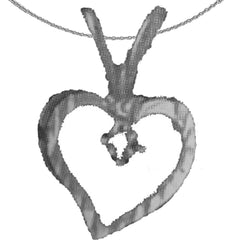 14K or 18K Gold Heart With Mounting Pendant