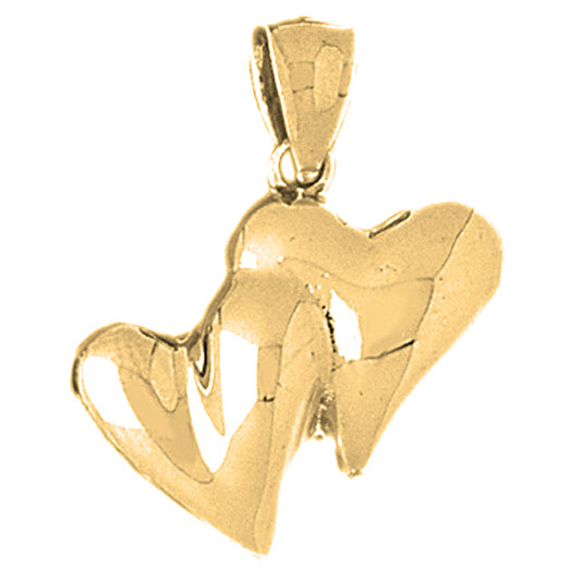 10K, 14K or 18K Gold Heart Pendant