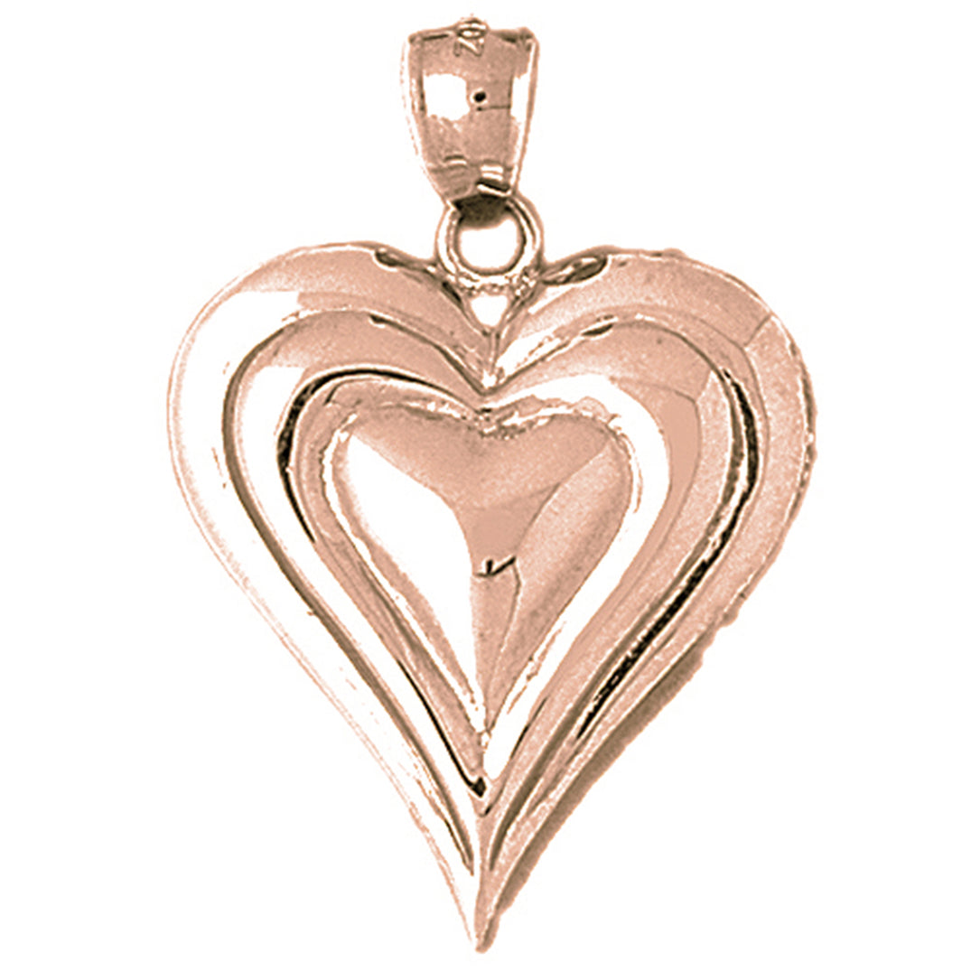 10K, 14K or 18K Gold Heart Pendant