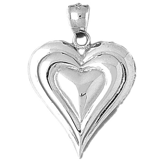 10K, 14K or 18K Gold Heart Pendant