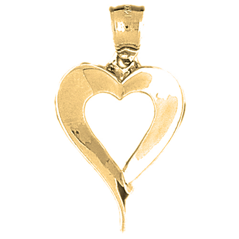 10K, 14K or 18K Gold Heart Pendant