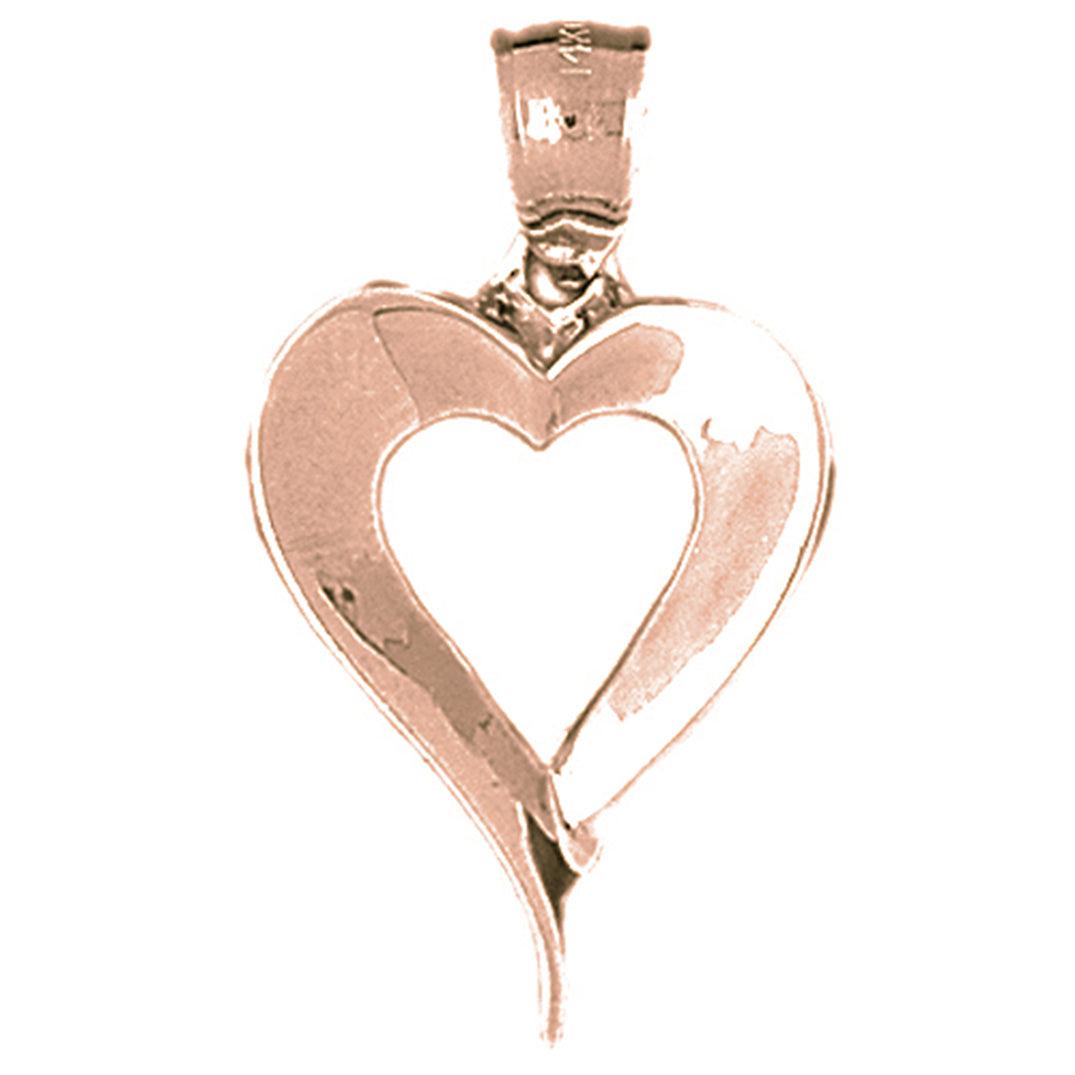 10K, 14K or 18K Gold Heart Pendant