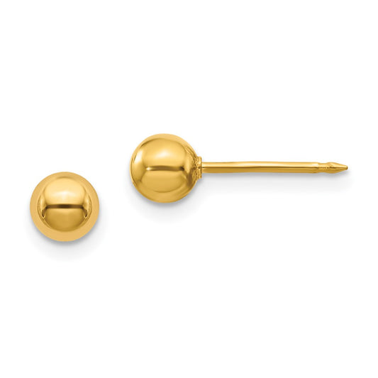 Inverness 14K Yellow Gold 5mm Ball Post Earrings