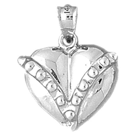 10K, 14K or 18K Gold Floating Heart Pendant