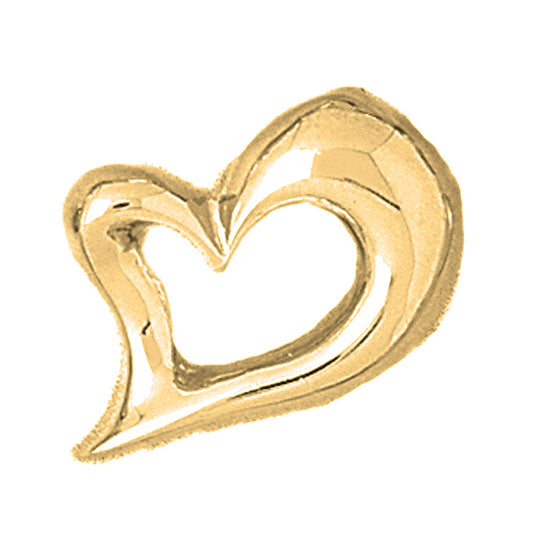 10K, 14K or 18K Gold Floating Heart Pendant