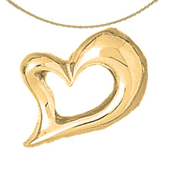 10K, 14K or 18K Gold Floating Heart Pendant