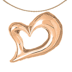 10K, 14K or 18K Gold Floating Heart Pendant