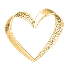 14K or 18K Gold Floating Heart Pendant