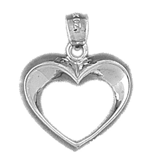 14K or 18K Gold Floating Heart Pendant