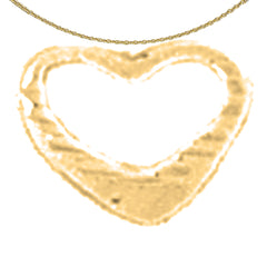 14K or 18K Gold Floating Heart Pendant