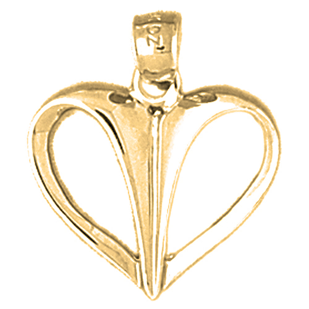 14K or 18K Gold Floating Heart Pendant