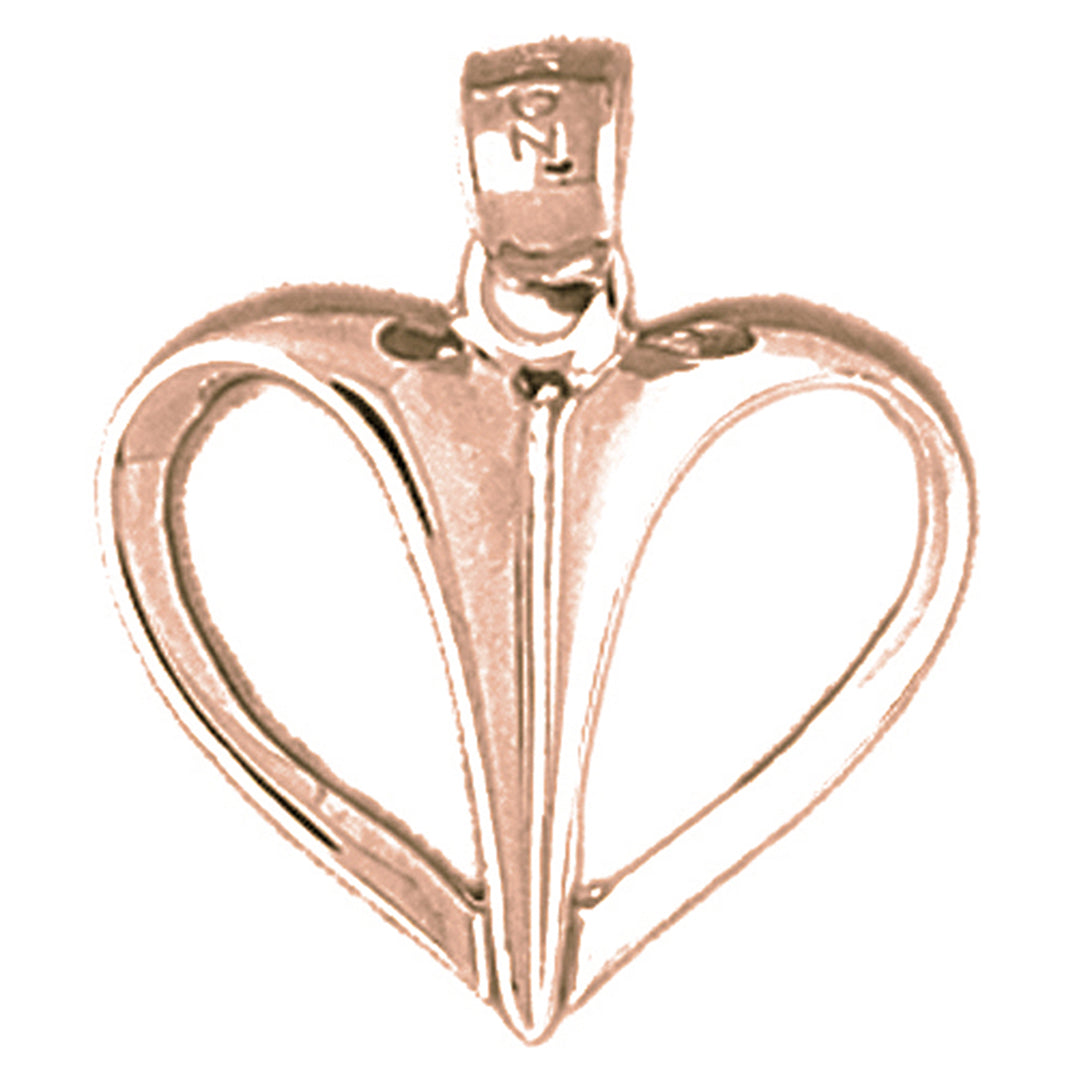 14K or 18K Gold Floating Heart Pendant