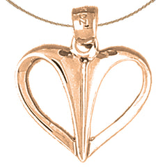 14K or 18K Gold Floating Heart Pendant