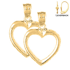 14K or 18K Gold Floating Heart Earrings