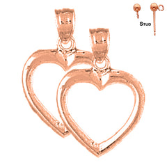 14K or 18K Gold Floating Heart Earrings