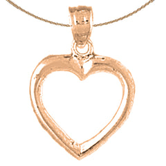 14K or 18K Gold Floating Heart Pendant