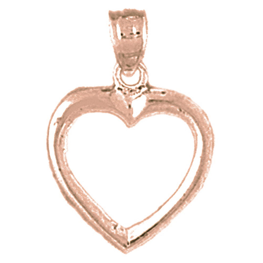 14K or 18K Gold Floating Heart Pendant