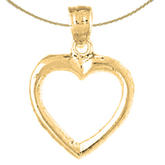 14K or 18K Gold Floating Heart Pendant