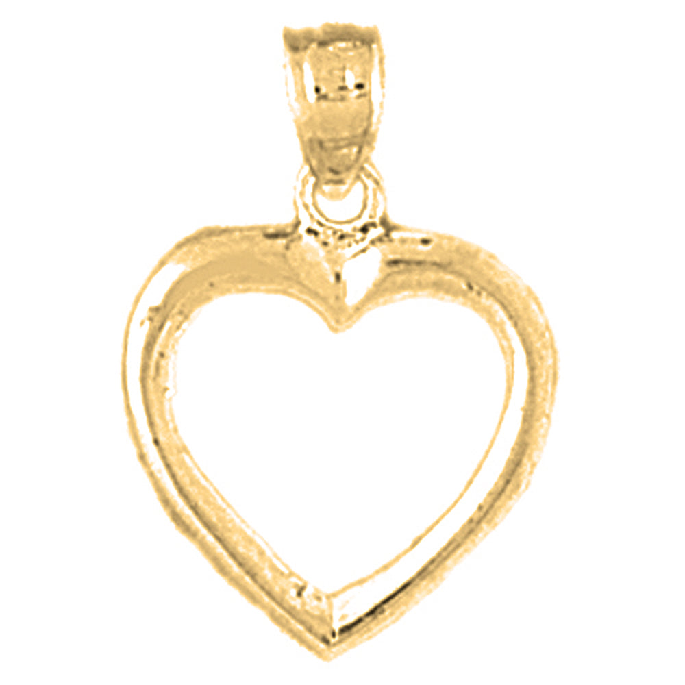 14K or 18K Gold Floating Heart Pendant