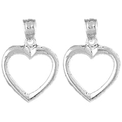 Sterling Silver 20mm Floating Heart Earrings