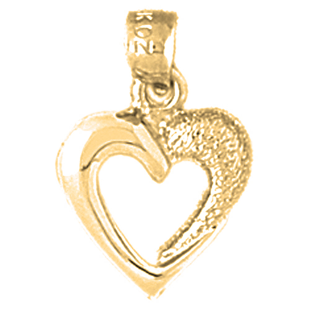 14K or 18K Gold Floating Heart Pendant