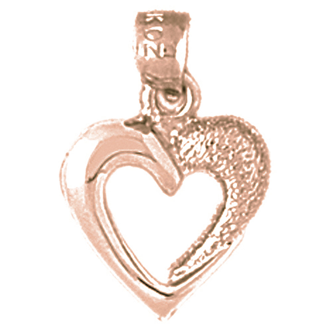 14K or 18K Gold Floating Heart Pendant