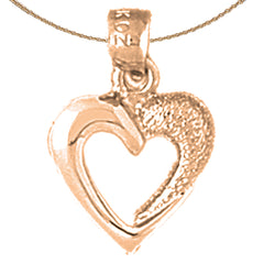 14K or 18K Gold Floating Heart Pendant