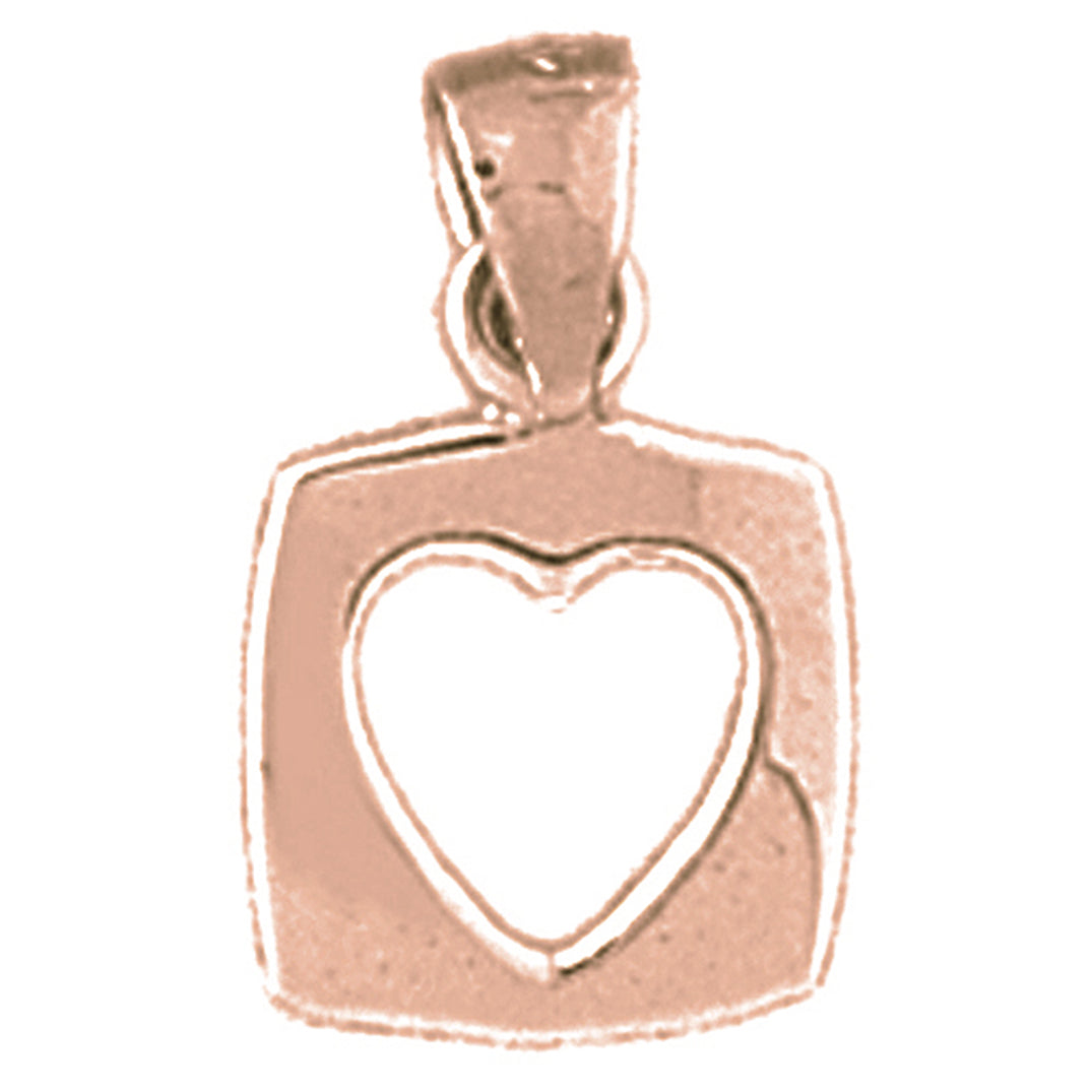 14K or 18K Gold Floating Heart Pendant