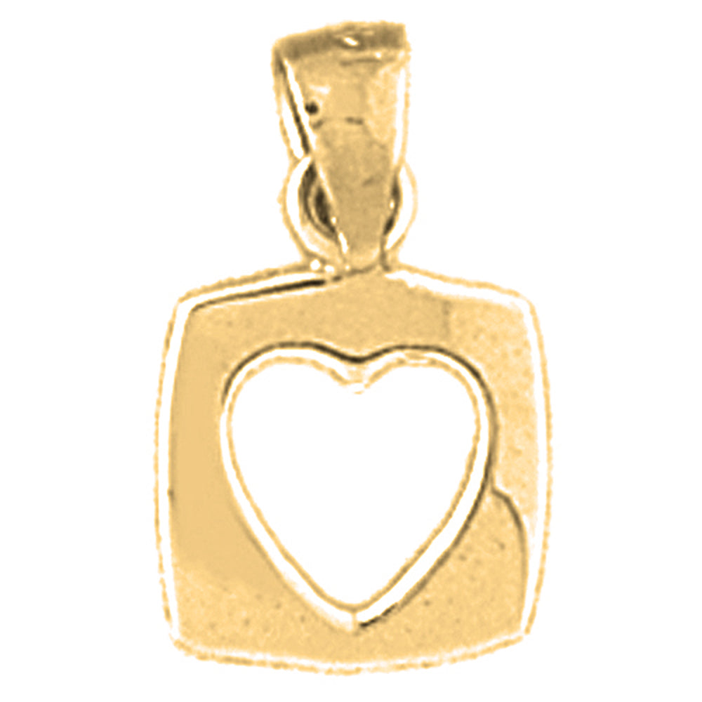 14K or 18K Gold Floating Heart Pendant