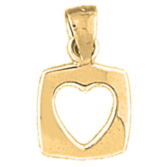 14K or 18K Gold Floating Heart Pendant