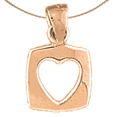 14K or 18K Gold Floating Heart Pendant